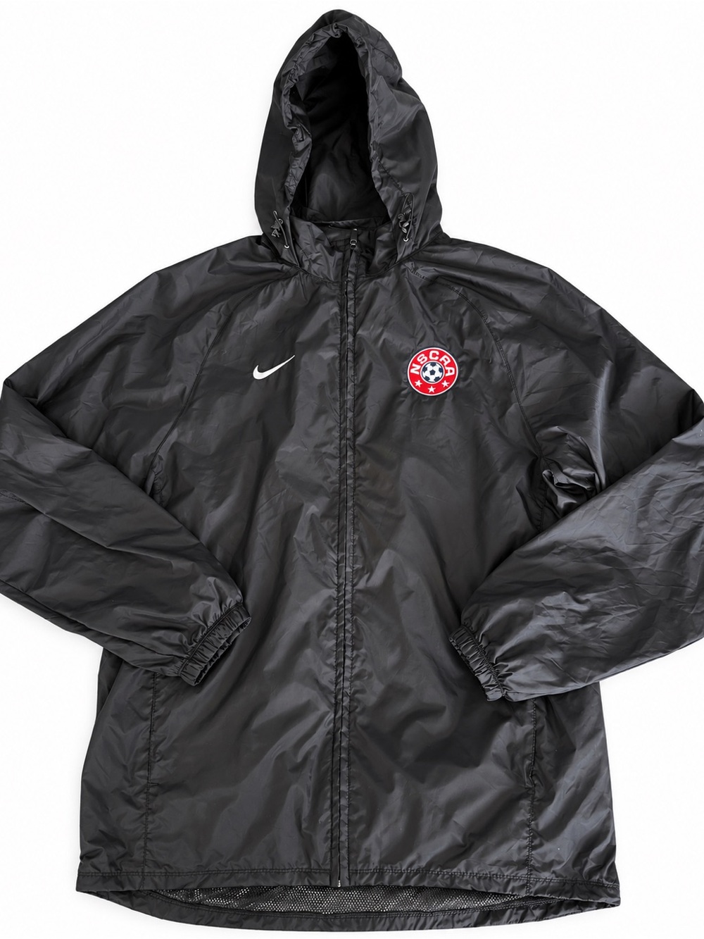 Nike NSCAA Soccer Black Hooded Windbreaker Jacket Men’s M
